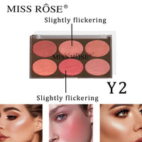 6 Colour Blush On Palette (017)