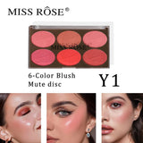 6 Colour Blush On Palette (017)