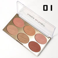 6 Colour Blush On Palette (017)