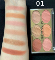 6 Colour Blush On Palette (017)