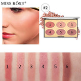 6 Colour Blush On Palette (017)